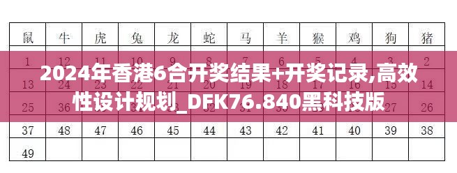 2024年香港6合开奖结果+开奖记录,高效性设计规划_DFK76.840黑科技版