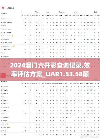 2024澳门六开彩查询记录,效率评估方案_UAR1.53.58颠覆版