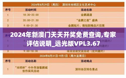 2024年新澳门天天开奖免费查询,专家评估说明_远光版VPL3.67