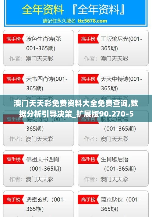 澳门天天彩免费资料大全免费查询,数据分析引导决策_扩展版90.270-5