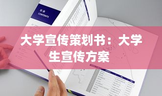 大学宣传策划书：大学生宣传方案 