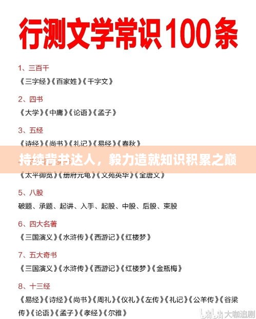 持续背书达人，毅力造就知识积累之巅