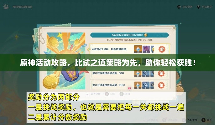 原神活动攻略，比试之道策略为先，助你轻松获胜！