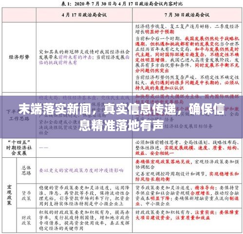 末端落实新闻，真实信息传递，确保信息精准落地有声