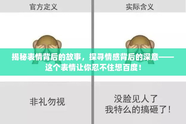 揭秘表情背后的故事，探寻情感背后的深意——这个表情让你忍不住想百度！